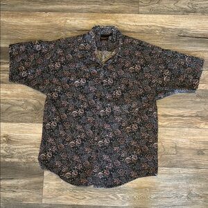 Vintage Hutspah Floral Patterned Men's Button Shirt
